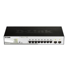 Коммутатор D-Link Управляемый L2 PoE-коммутатор, 8x1000Base-T PoE, 2х1000Base-X SFP, PoE-бюджет 65 Вт, упрощенный интерфейс CLI, Web-интерфейс, SNMP