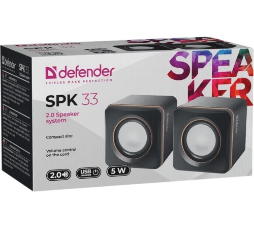 Акустическая 2.0 система Defender 65633 SPK 33 5 Вт, питание от USB Акустическая 2.0 система Defender 65633 SPK 33 5 Вт, питание от USB