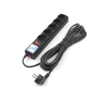 Фильтр-удлинитель Power Cube 1.9м 5 розеток (черный графит) 10А/2,2кВт/ Surge protector Power Cube 1.9 m 5 outlets (Black graffite) 10A / 2.2kW
