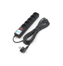 Фильтр-удлинитель Power Cube 1.9м 5 розеток (черный графит) 10А/2,2кВт/ Surge protector Power Cube 1.9 m 5 outlets (Black graffite) 10A / 2.2kW