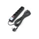 Фильтр-удлинитель Power Cube 1.9м 5 розеток (черный графит) 10А/2,2кВт/ Surge protector Power Cube 1.9 m 5 outlets (Black graffite) 10A / 2.2kW