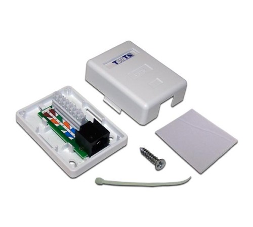 Настенная розетка, 1 порт RJ-45 категории 6, UTP, белая