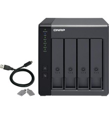 Полка расширения сетевого хранилища без дисков/ channel QNAP DAS TR-004 4 Bay 2.5/3.5 SATA  Type-C USB 3.1 Gen 1 (5 Gb/s ) Direct Attached Storage with Hardware RAID