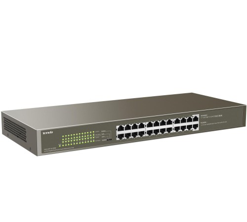 Коммутатор/ Tenda TEG1124P-24-250W 1000M&PoE 24-Port Gigabit Ethernet Switch with 24-Port PoE