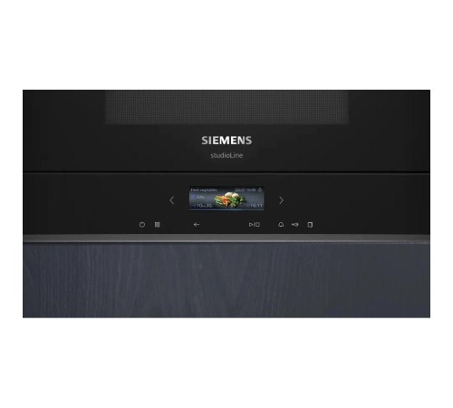 Встраиваемые микроволновые печи SIEMENS/ Встраиваемая СВЧ  с грилем, объем 21 л, выходная мощность микроволн 900 Вт, управление сенсорное, автоприготовление, авторазмораживание, цвет черный,петли слева,