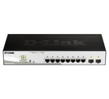 Коммутатор D-Link Настраиваемый L2 PoE-коммутатор, 8x1000Base-T PoE, 2х1000Base-X SFP, PoE-бюджет 65 Вт, упрощенный интерфейс CLI