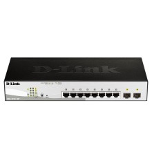 Коммутатор D-Link Настраиваемый L2 PoE-коммутатор, 8x1000Base-T PoE, 2х1000Base-X SFP, PoE-бюджет 65 Вт, упрощенный интерфейс CLI