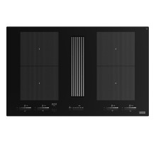 Встраиваемые индукционные панели Franke FMY 8391R HI FRANKE/ Best, Варочная панель с интегрированной вытяжкой Mythos 2gether Icon Steel FMY 8391R HI, черное стекло. Ширина 830 мм. Индукционная варочная панель, 4 зоны нагрева. 3 уровня мощности + 2 интенси