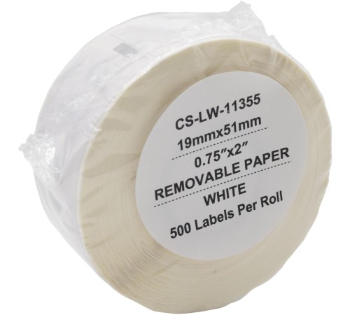 -/ Этикетки Cactus CS-LW-11355 сег.:51x19мм черный белый 500шт/рул Dymo Label Writer 450/4XL