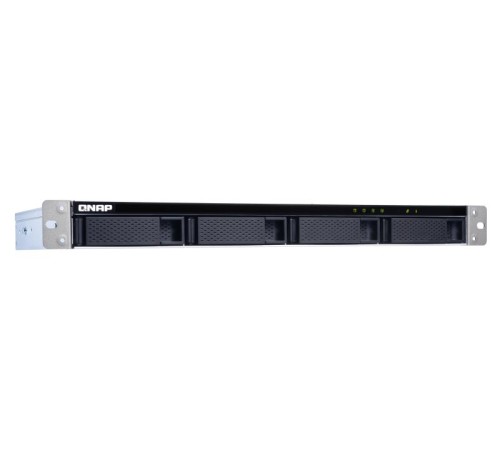 Полка расширения сетевого хранилища без дисков/ SMB QNAP TL-R400S SATA 6GB/s JBOD storage enclosure, 4-tray 3,5"/2,5" w/o HDD, 1 x SFF-8088, 1 PSU. Rackmount. W/o rail kit RAIL-B02