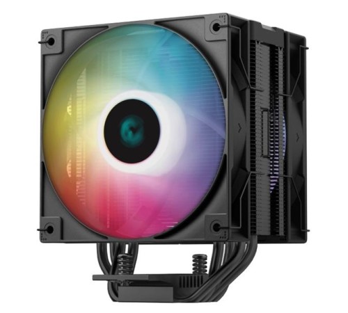 Кулер для процессора DEEPCOOL AG400 DIGITAL PLUS LGA1700/1200/115X/AM5/AM4 (9шт/кор, TDP 220W, PWM, DUAL ARGB Fan 120mm, 4 тепл. трубки, черный) RET (R-AG400-BKADMP-G-1)