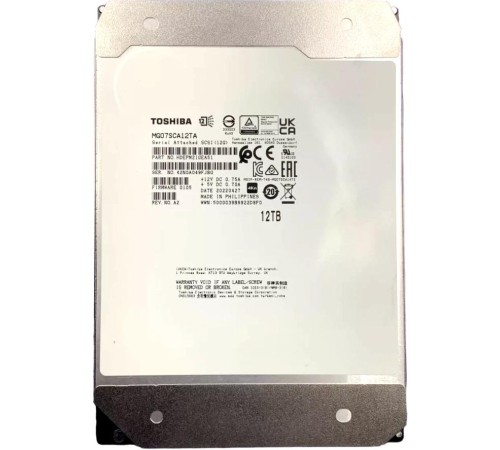 Жесткий диск/ HDD Toshiba SAS 12Tb 7200 256Mb 4Kn 1 year warranty (replacement MG07SCA12TE)