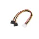 Кабель/ Кабель GoPower MOLEX (f)-2SATA (m) 0.2м PVC RoHS (1/500)
