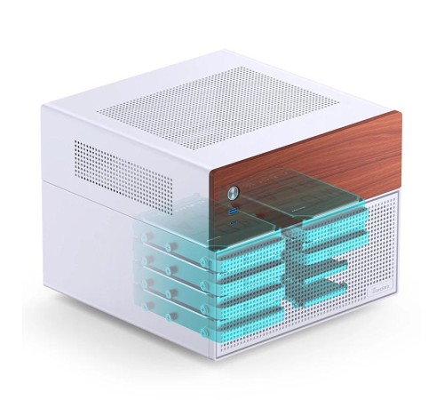 Корпус без блока питания/ Case JONSBO N4, Mini-Tower, 1x120mm, 1xUSB-A 3.0 + 1xUSB-C 3.2, SFX PSU Support, mATX, mITX White
