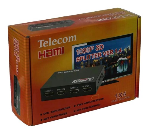 Разветвитель/ Разветвитель HDMI 1=>4 , каскадируемый , 1.4v+3D Telecom <TTS5020>
