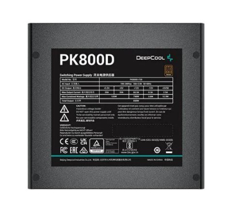 Блок питания Deepcool PK800D (ATX 2.4, 800W, PWM 120mm fan, Active PFC+DC to DC, 80+ BRONZE) RET Блок питания Deepcool PK800D (ATX 2.4, 800W, PWM 120mm fan, Active PFC+DC to DC, 80+ BRONZE) RET