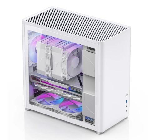 Корпус без блока питания/ Case JONSBO D40, Midi-Tower, TG, no fan, 1xUSB-A 3.2 + 1xUSB-C 3.2, ATX, mATX, White