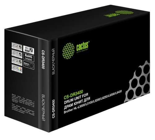 -/ Блок фотобарабана Cactus CS-DR3400 DR-3400 черный ч/б:30000стр. для HL-L5000/L5100/L5200/L6250/L6300