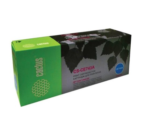 -/ Картридж лазерный Cactus CS-CE743A CE743A пурпурный (7300стр.) для HP LJ CP5220/CP5221/CP5223/CP5225
