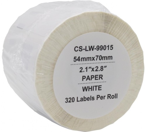 -/ Этикетки Cactus CS-LW-99015 сег.:70x54мм черный белый 320шт/рул Dymo Label Writer 450/4XL
