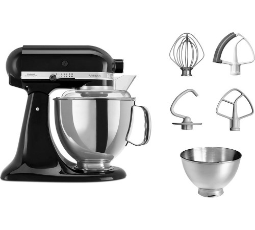 Миксер KitchenAid Настольный миксер с откидным блоком Artisan 4.8 л, черный Миксер KitchenAid Настольный миксер с откидным блоком Artisan 4.8 л, черный