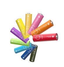 Батарейки щелочные Xiaomi AA Rainbow Batteries (10 Count) LR6 (BHR5393GL) (Вскрытая упаковка)