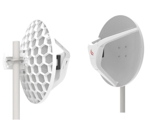 Точка доступа MikroTik LHG 60G (60GHz antenna, 802.11ad wireless, four core 716MHz CPU, 256MB RAM, 1x Gigabit LAN, RouterOS L3, POE, PSU) for use as CPE in Point -to-Multipoint setups for connections up to 800m