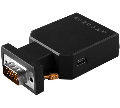 Конвертер переходник VGA + 3.5mm в HDMI,  Greenline, 1920x1080p 60Hz, EDID, GL-v135