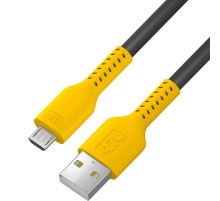 Кабель 0.5m MicroUSB, черный, желтый ПВХ