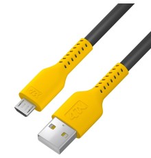 Кабель 0.5m MicroUSB, черный, желтый ПВХ