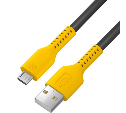 Кабель 0.5m MicroUSB, черный, желтый ПВХ Кабель 0.5m MicroUSB, черный, желтый ПВХ
