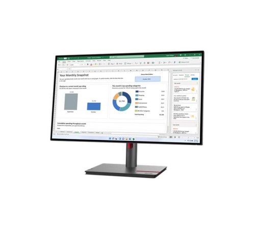 Монитор Lenovo ThinkVision P27h-30 27" QHD (2560x1440) IPS, AG, 4ms, 350N, 1xHDMI 2.1, 1xDP 1.4, 1xDP 1.4 Out, 1xUSB-C 3.2 Gen 1 (DP Alt Mode, PD up to 100W), 4xUSB 3.2 Gen 1, 1xEthernet(RJ45), LTPS, 1Y