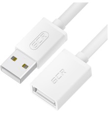 GCR Удлинитель 0.15m USB 2.0 AM/AF, белый, GCR-55058