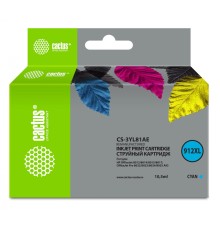 -/ Картридж струйный Cactus CS-3YL81AE 912XL голубой (10.5мл) для HP OfficeJet 8012/8014/8015/8017;Offi