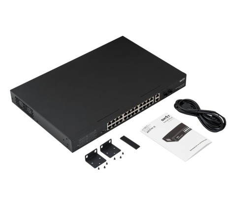 Коммутатор (4085) SKAT PoE-24E-2G-2S коммутатор PoE Plus, мощность 400Вт, порты:24-Ethernet, 2-Uplink, 2-SFP