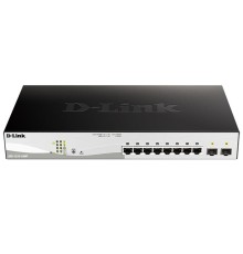 Коммутатор D-Link Управляемый L2 PoE-коммутатор, 8x1000Base-T PoE, 2x1000Base-X SFP, PoE-бюджет 130 Вт, защита от статического электричества до 6 кВ, CLI