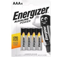 Батарейка AAA/ Батарейка Energizer Alkaline power LR03 AAA BL4 Alkaline 1.5V (4/48/54096) (4 шт.)