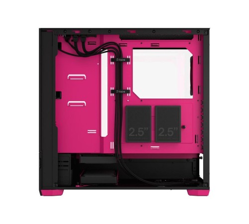 Корпус ПК без блока питания/ Case Fractal Design Pop Air RGB Magenta Core TG Clear Tint, Midi-Tower, 3x120mm RGB, 2xUSB-A 3.2 ATX, mATX, mITX Black/Magenta