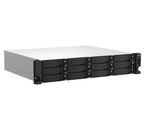 Системы хранения данных QNAP SMB 2U/12bay QC 2,0GhzCPU/8Gb(upto16Gb)/upto 24HDD with TL-R1200S-RP/SATA(3,5" 2,5")/ 4xUSB/1xExp.slot/2x2,5Gb/1xHDMI/iSCSI/2xPS/no rail(RAIL-B02)/3YW TS-1264U-RP-8G-EU-RU
