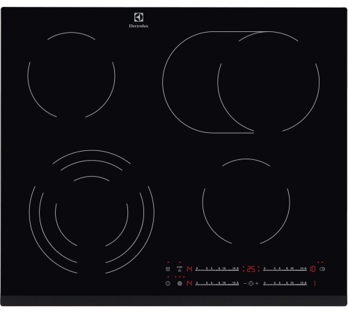 Встраиваемая электрическая панель ELECTROLUX/ Электрическая,  59х52, стеклокерамика, независимая, черная