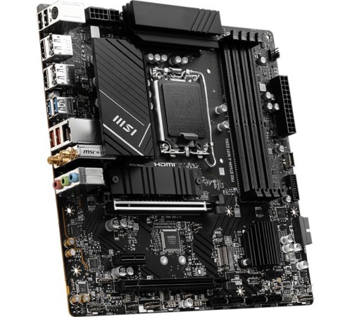 Материнская плата/ MB MSI INTEL B760 s1700, 4xDDR4(128GB), 2xHDMI 2.1/2xDP, 1xPCIe 4.0x16, 1xPCIe 3.0x16, 1xPCIe 3.0, 1xLAN (2.5GbE), Wi-Fi, BT, 4xSATA 6Gb/s, 2xM.2, 4xUSB 3.2, 2xUSB 2.0, 1xPS/2, mATX Материнская плата/ MB MSI INTEL B760 s1700, 4xDDR4(128GB), 2xHDMI 2.1/2xDP, 1xPCIe 4.0x16, 1xPCIe 3.0x16, 1xPCIe 3.0, 1xLAN (2.5GbE), Wi-Fi, BT, 4xSATA 6Gb/s, 2xM.2, 4xUSB 3.2, 2xUSB 2.0, 1xPS/2, mATX