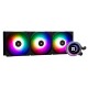 Водяное охлаждение для процессора/ Water Cooling System Thermalright Frozen Notte 360 Black Argb V2 (360mm, Black, ARGB/ Fans: 3x120mm, 72.37CFM, 27.7dBA, 2000RPM/ Pump height 54mm, 28dBA, 5300RPM, Rad thickness 27mm/ S: 1200, 1700, 1851, 2011, 2066, 115X
