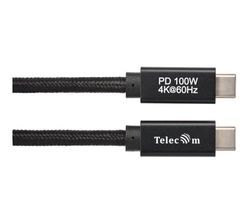 Кабель/ Кабель USB 3.1 Type Cm -- Cm  IC 5А 20Gbs длина 2M, Telecom <TC420B-2M> черный