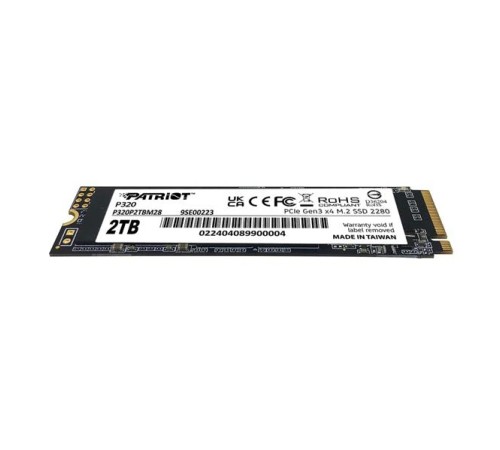 твёрдотельный накопитель Patriot SSD P320 2TB M.2 2280 NVMe PCIe 3.0 x4 R3000/W2200 TBW 960TB 3D NAND