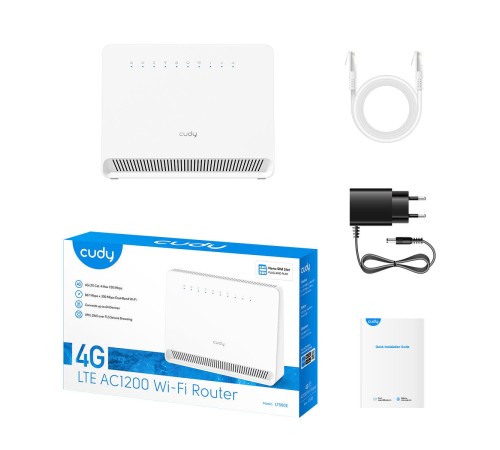 Маршрутизатор/ AC1200 Wi-Fi 4G LTE Cat.4 Router, AC1200 Wi-Fi, build-in 4G LTE modem, 4 10/100M RJ45 Ports, Nano SIM Slot, 300Mbps at 2.4GHz + 867Mbps at 5GHz, Internal antennas, PPTP/L2TP/OpenVPN/WireGuard VPN, DNS over Cloudflare/Google/Quad9, DDNS, Маршрутизатор/ AC1200 Wi-Fi 4G LTE Cat.4 Router, AC1200 Wi-Fi, build-in 4G LTE modem, 4 10/100M RJ45 Ports, Nano SIM Slot, 300Mbps at 2.4GHz + 867Mbps at 5GHz, Internal antennas, PPTP/L2TP/OpenVPN/WireGuard VPN, DNS over Cloudflare/Google/Quad9, DDNS,