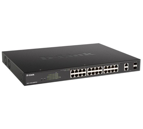 Коммутатор D-Link Настраиваемый L2 PoE-коммутатор, 24х1000Base-T PoE  (4 порта 802.3bt 90 Вт), 2xCombo 1000Base-T/SFP, PoE-бюджет 525 Вт