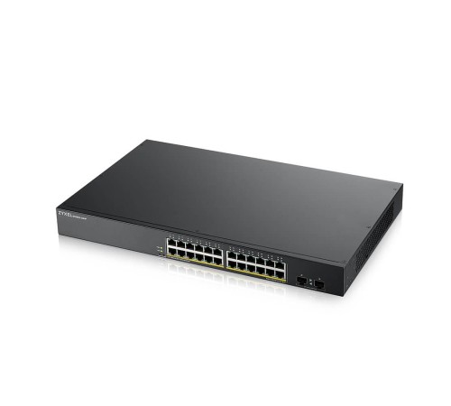Коммутатор/ ZYXEL GS1900-24HPv2, Smart L2 PoE + switch rack 19 ", 24xGE PoE +, 2xSFP, PoE budget 170 W