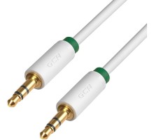 Greenconnect Кабель аудио 1.0m jack 3,5mm/jack 3,5mm белый, зеленая окантовка, ультрагибкий, 28 AWG, M/M, Premium GCR-AVC1662-1.0m, экран, стерео