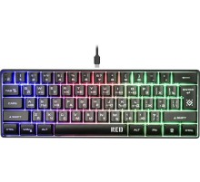 Defender Проводная игровая клавиатура Red GK-116 RU,радужная подсветка,61кнопка