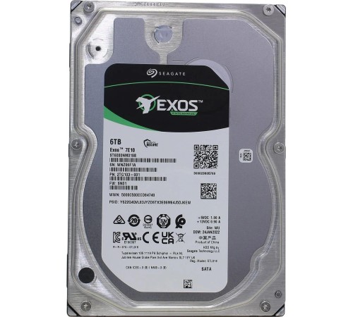 Жесткий диск/ RECERTIFIED HDD Seagate SATA Exos 7E10  6Tb 7200  256Mb 1 year warranty (replacement ST6000NM0024) RECERTIFIED